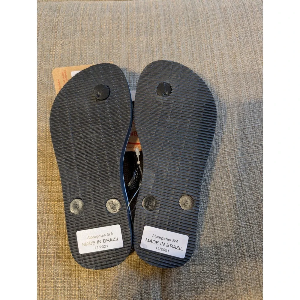 NEW Havaianas Kids Animal Print Flip Flops Black Leopard Cheetah 13C/1Y